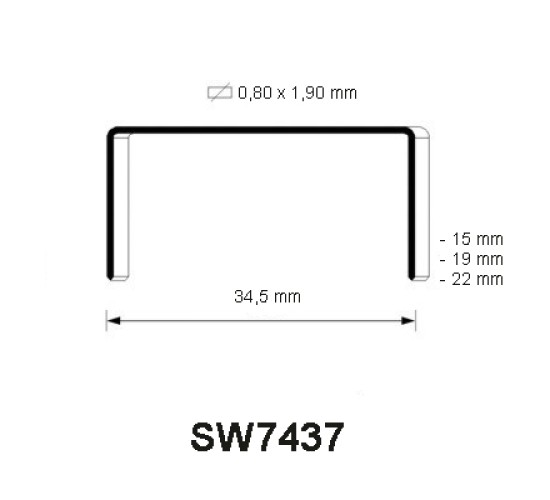 SW7437 Staple, different lengths