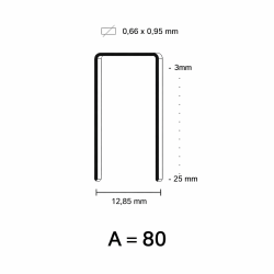 80 Staple, black crown, 10 mm