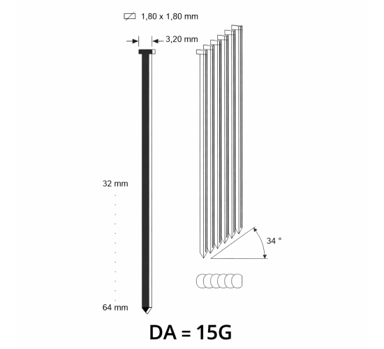 DA Brad (15G) RVS - diverse lengtes