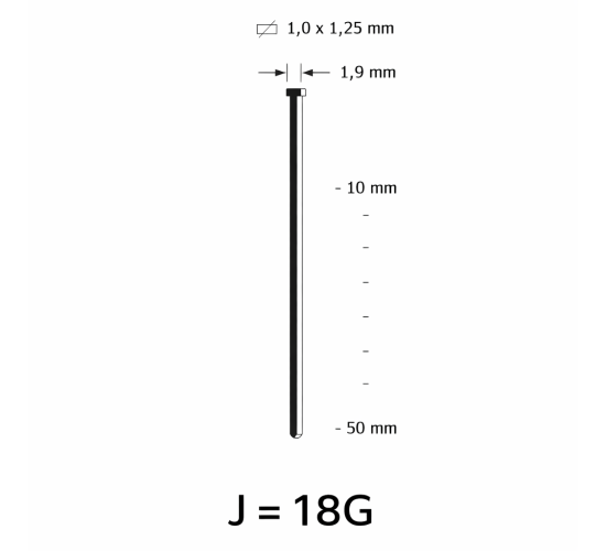 J Minibrad (18G) SS - different lengths