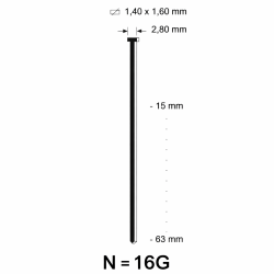 N Brad (16G) RVS - diverse lengtes