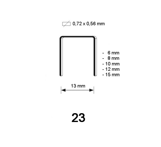 23 Staple, different lenghts