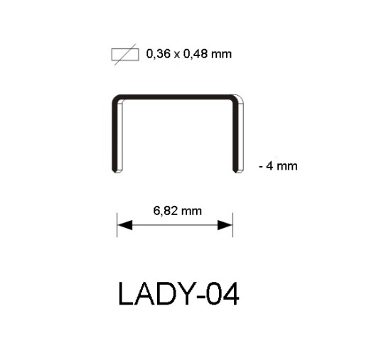 Staple LADY 04 mm, 2.000 pcs