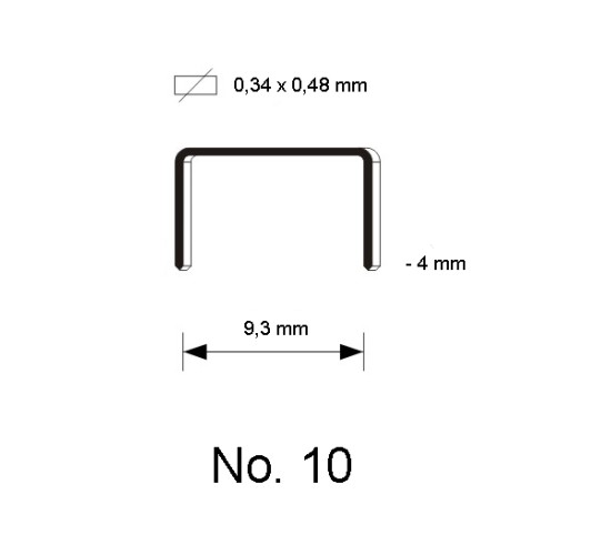 Nummer 10 Nietje 04 mm, 1.000 st