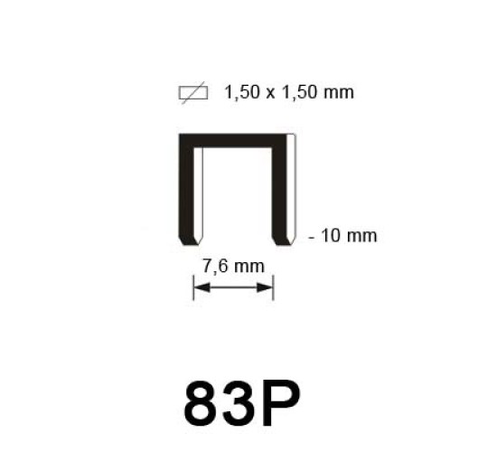 83P Staple, polymer, 10 mm, 5.040 pcs 83P Staple, polymer, 10 mm, 5.040 pcs