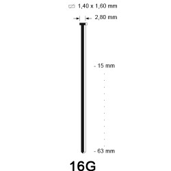 16G Brad, gegalvaniseerd, diverse lengtes