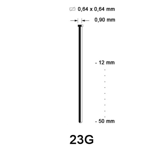 23G Brad, gegalvaniseerd, diverse lengtes