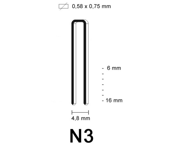 N3 Staple, galvanized, different lengths