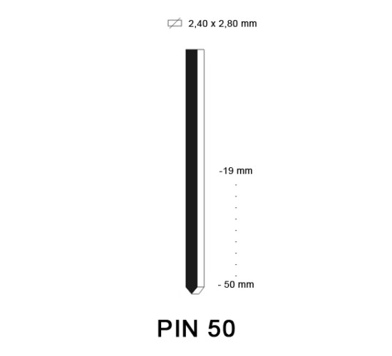 Pin 50, aluminium, different lengths