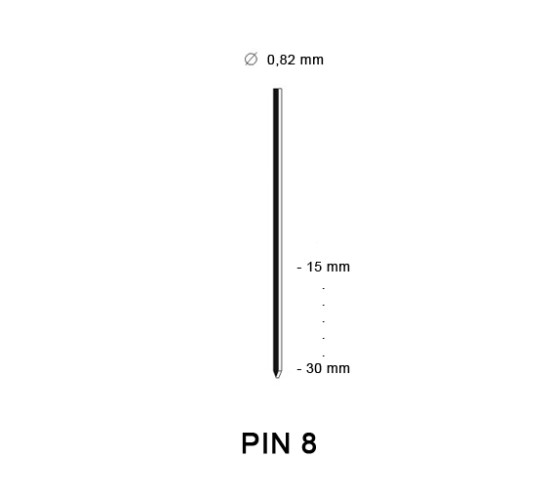 Pin 8 (21G), different lengths Pin 8 (21G), different lengths