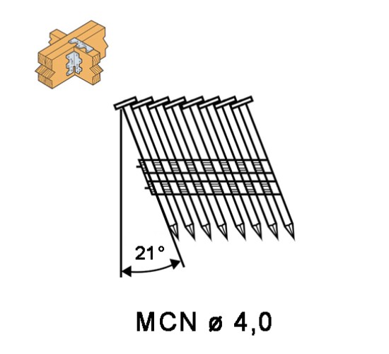Metal Connector Nail 4,0x38mm Galv ring, 2.000 pcs