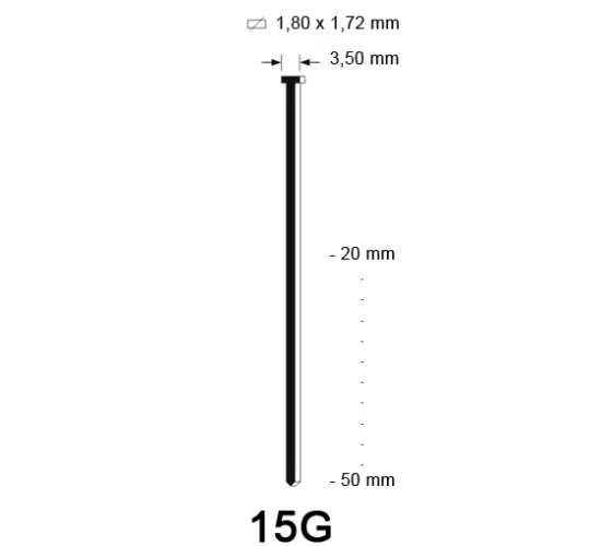 15G FST Brad, hardened, different lengths 15G FST Brad, hardened, different lengths