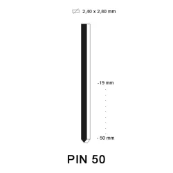 Pin 50, aluminium, 38 mm