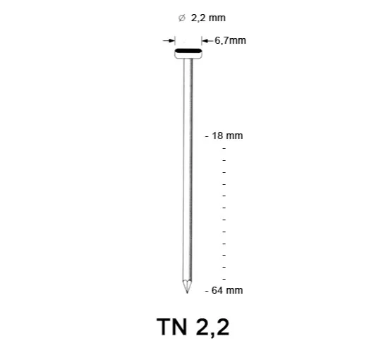 T-nagel ø 2,2 mm, gegalvaniseerd, diverse lengtes T-nagel ø 2,2 mm, gegalvaniseerd, diverse lengtes