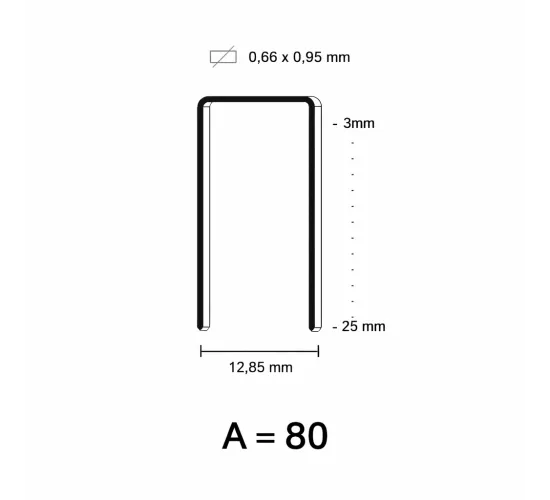 80 Niet (A) zwarte kroon - 10 mm