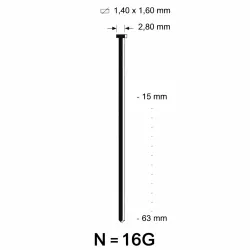 N Brad (16G) SS - different lengths